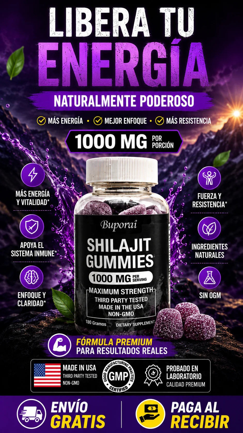 SHILAJIT GUMMIES™ | ¡Optimiza tu resistencia y rendimiento! 🍆 60Gummies