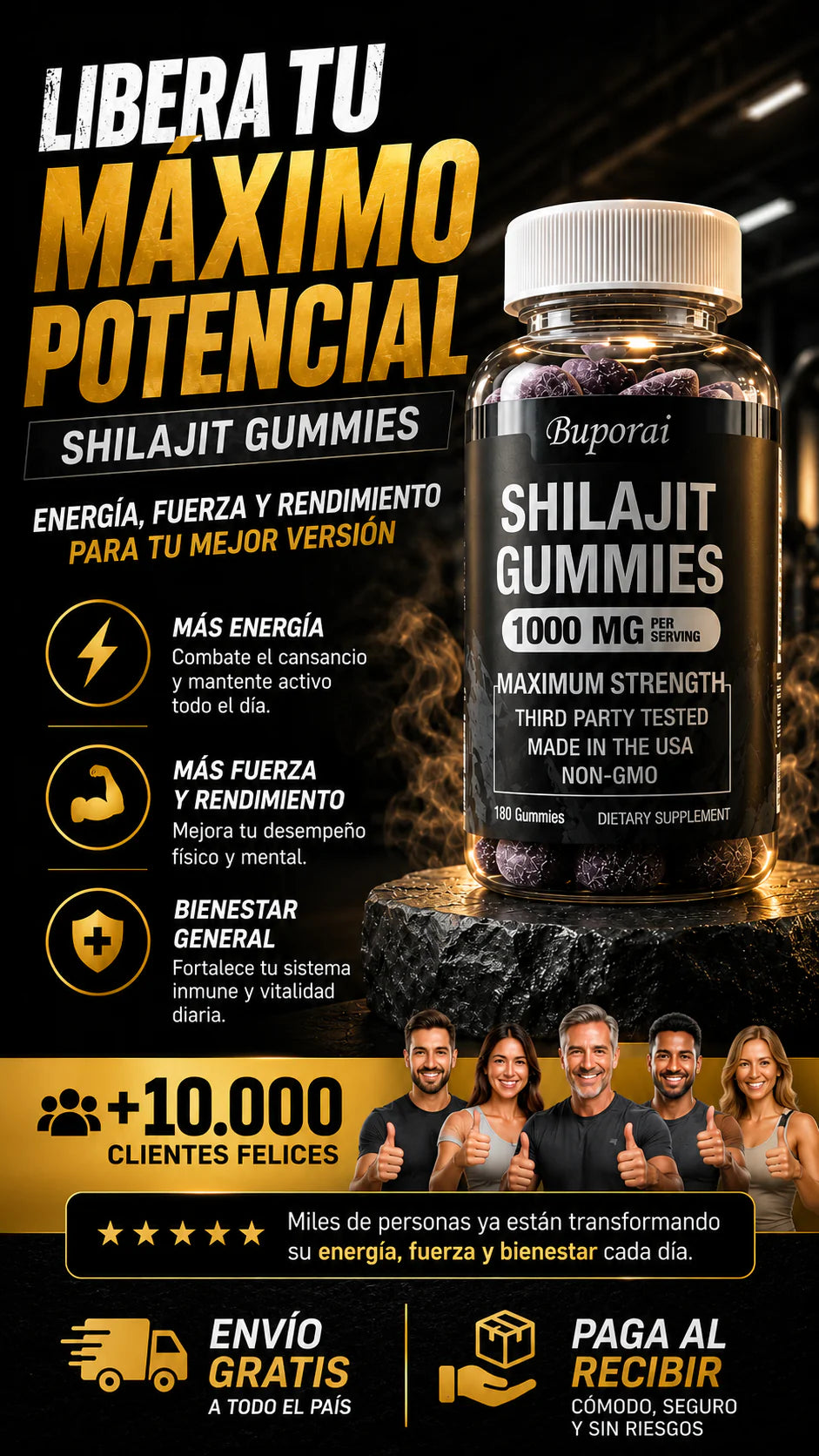 SHILAJIT GUMMIES™ | ¡Optimiza tu resistencia y rendimiento! 🍆 60Gummies